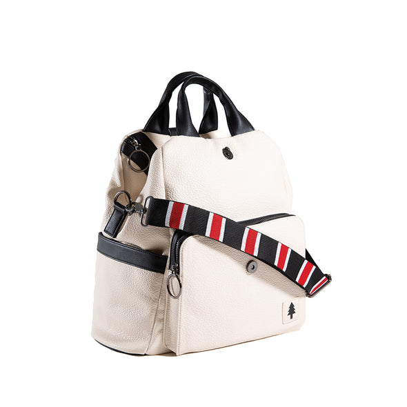 LumberUnion white backpack - skyline convertible bag shoulder bag front