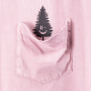 LumberUnion pink short sleeve tee - winking tree close up