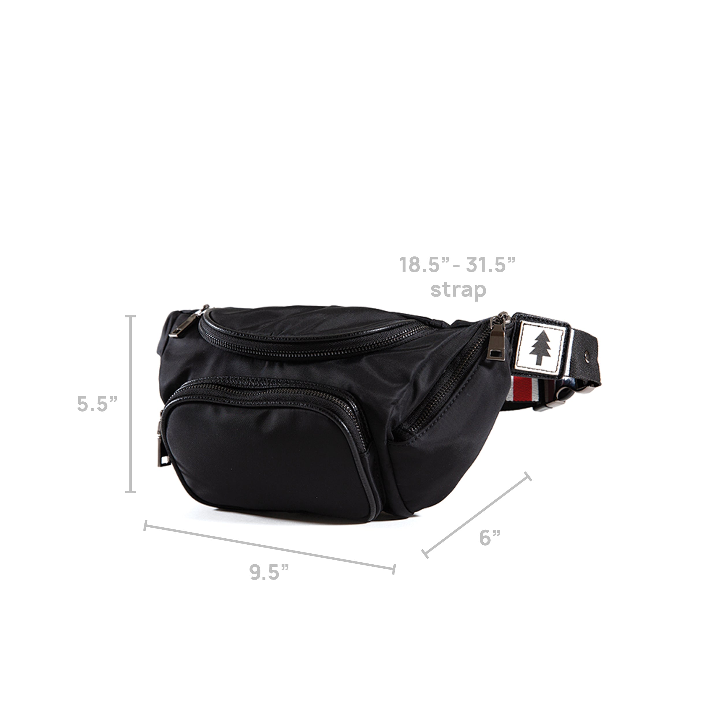 Black Leather Belly Bag Leather Fanny Pack Festival Bag for 