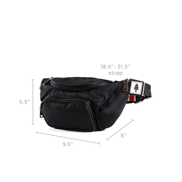 LumberUnion black fanny pack - outdoor festival dimensions