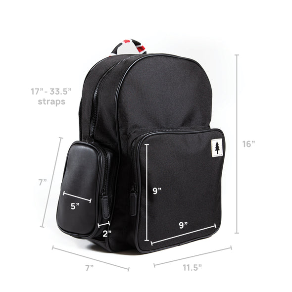 LumberUnion black backpack - urban explorer dimensions