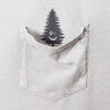 LumberUnion gray short sleeve tee - winking tree close up